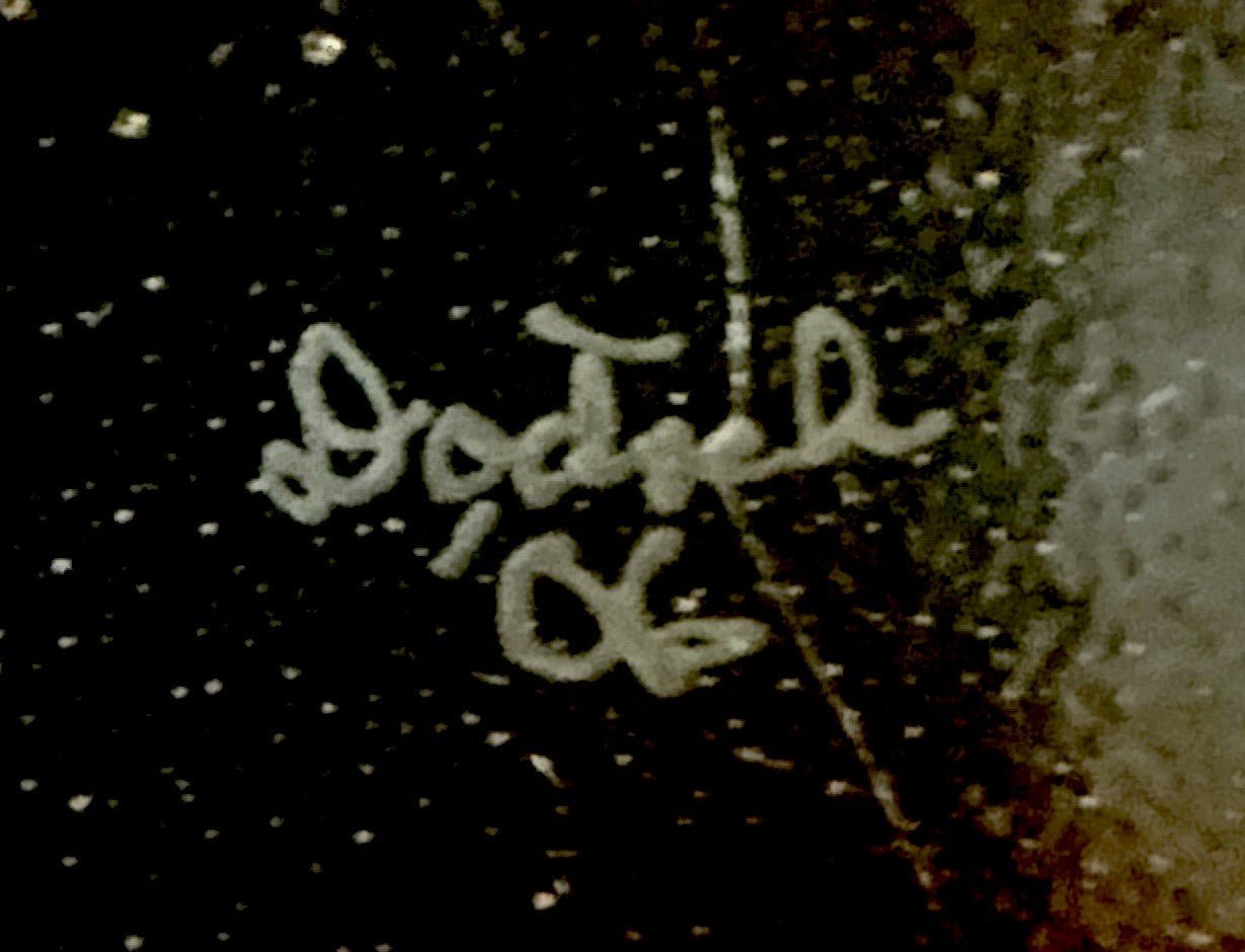 Unusual Studio Art Glass Bowl Signed MCM "Doctzeh"? - AntiquesEtceteraUnusual Studio Art Glass Bowl Signed MCM "Doctzeh"?Illegible - "Doctgeh"?AntiquesEtcetera
