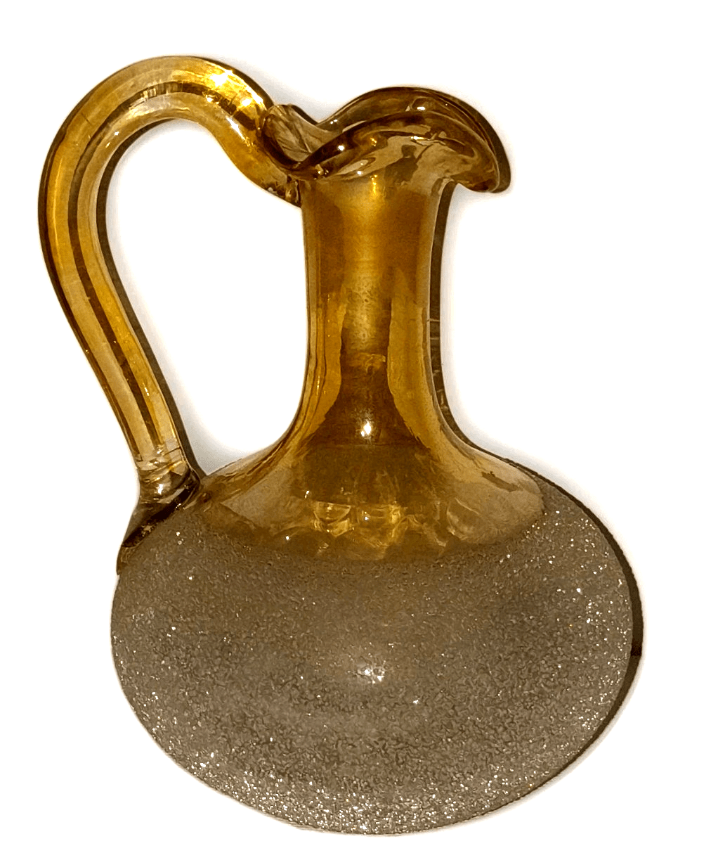 Victorian Art Glass Cruet Enameled Sparkly Snow Finish Pomona Style with Stopper - AntiquesEtceteraVictorian Art Glass Cruet Enameled Sparkly Snow Finish Pomona Style with StopperAntiquesEtceteraAntiquesEtcetera