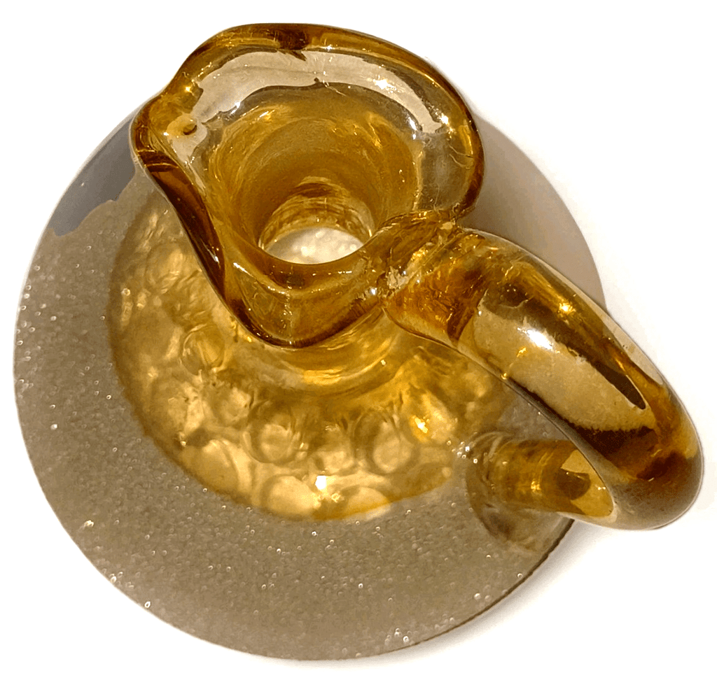Victorian Art Glass Cruet Enameled Sparkly Snow Finish Pomona Style with Stopper - AntiquesEtceteraVictorian Art Glass Cruet Enameled Sparkly Snow Finish Pomona Style with StopperAntiquesEtceteraAntiquesEtcetera