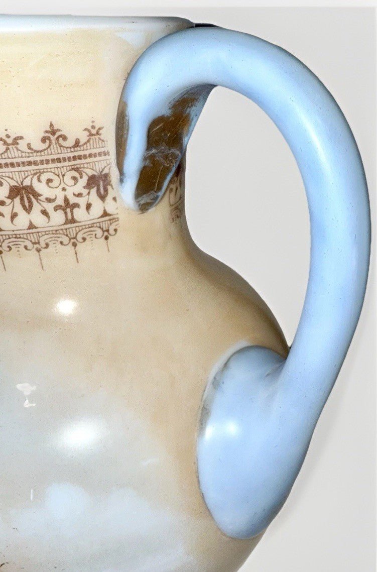 Victorian Cherub Motif Water Set Art Glass Wave Crest Style Pitcher & 3 Tumblers - AntiquesEtceteraVictorian Cherub Motif Water Set Art Glass Wave Crest Style Pitcher & 3 TumblersAntiquesEtceteraAntiquesEtcetera