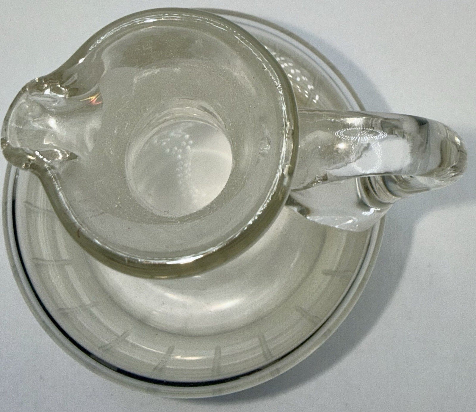 Victorian Glass Cruet w/ Etched Vertical & Horizontal Lines Art Deco Motif - AntiquesEtceteraVictorian Glass Cruet w/ Etched Vertical & Horizontal Lines Art Deco MotifAntiquesEtceteraAntiquesEtcetera