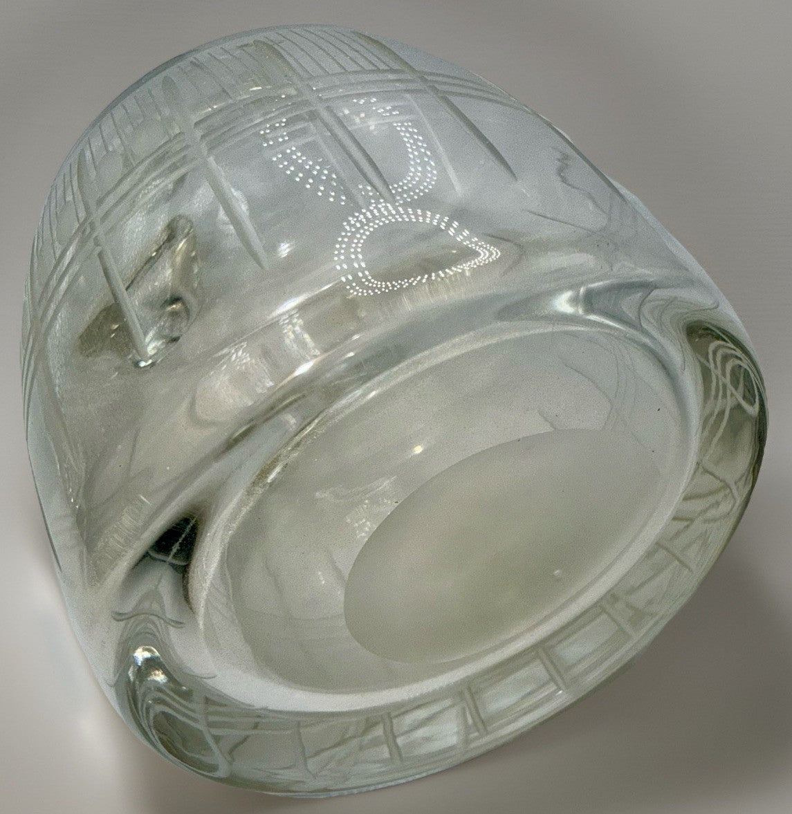 Victorian Glass Cruet w/ Etched Vertical & Horizontal Lines Art Deco Motif - AntiquesEtceteraVictorian Glass Cruet w/ Etched Vertical & Horizontal Lines Art Deco MotifAntiquesEtceteraAntiquesEtcetera