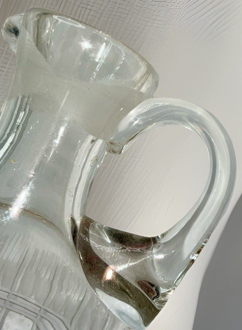 Victorian Glass Cruet w/ Etched Vertical & Horizontal Lines Art Deco Motif - AntiquesEtceteraVictorian Glass Cruet w/ Etched Vertical & Horizontal Lines Art Deco MotifAntiquesEtceteraAntiquesEtcetera