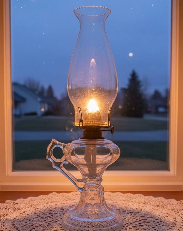 Victorian Oil or Kerosene Footed Hand Lamp / Complete with Chimney and Working Burner - AntiquesEtceteraVictorian Oil or Kerosene Footed Hand Lamp / Complete with Chimney and Working BurnerAntique Oil LampAntiquesEtceteraAntiquesEtcetera