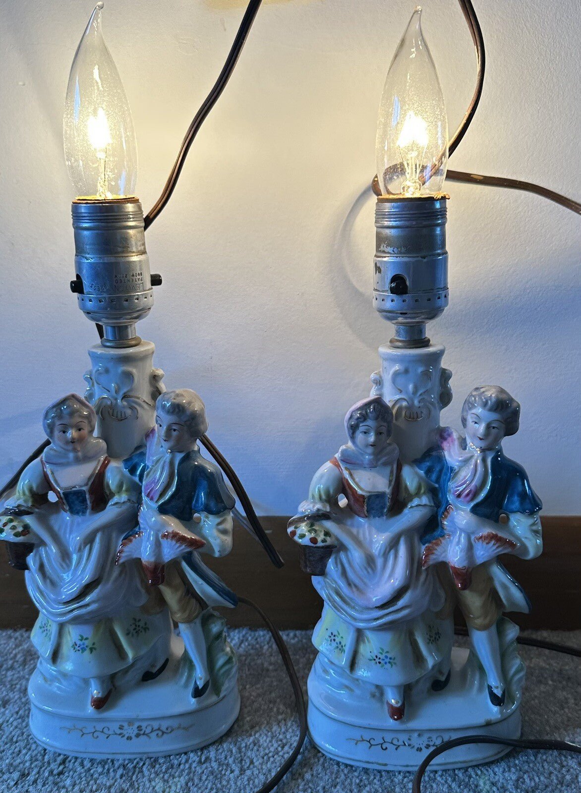 Victorian Pair Boudoir Ceramic Table Lamps Occupied Japan with Pheasant & Basket - AntiquesEtceteraVictorian Pair Boudoir Ceramic Table Lamps Occupied Japan with Pheasant & BasketUnbrandedAntiquesEtcetera