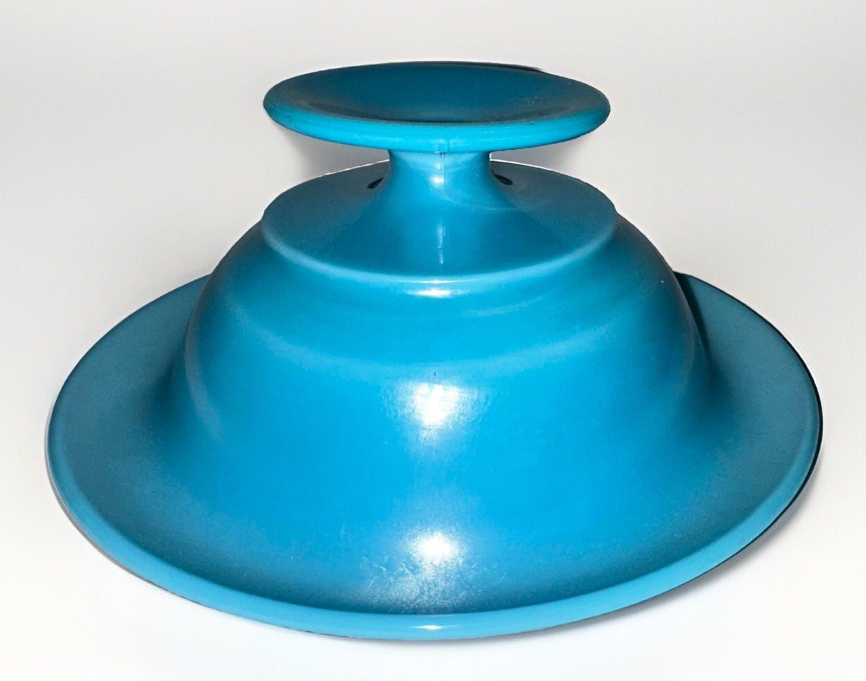 Vintage Center Pedestal Bowl Iridescent Opaline Blue Glass Opaque - AntiquesEtceteraVintage Center Pedestal Bowl Iridescent Opaline Blue Glass OpaqueUnbrandedAntiquesEtcetera