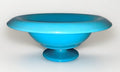 Vintage Center Pedestal Bowl Iridescent Opaline Blue Glass Opaque - AntiquesEtceteraVintage Center Pedestal Bowl Iridescent Opaline Blue Glass OpaqueUnbrandedAntiquesEtcetera