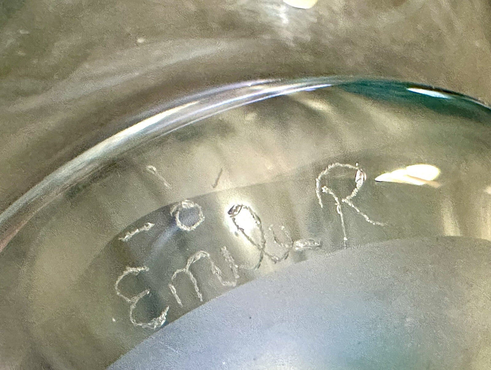 Vintage Emil R. Art Glass Vase Signed Pale Green with Applied Swirl Optic Effect - AntiquesEtceteraVintage Emil R. Art Glass Vase Signed Pale Green with Applied Swirl Optic EffectEmil R.AntiquesEtcetera
