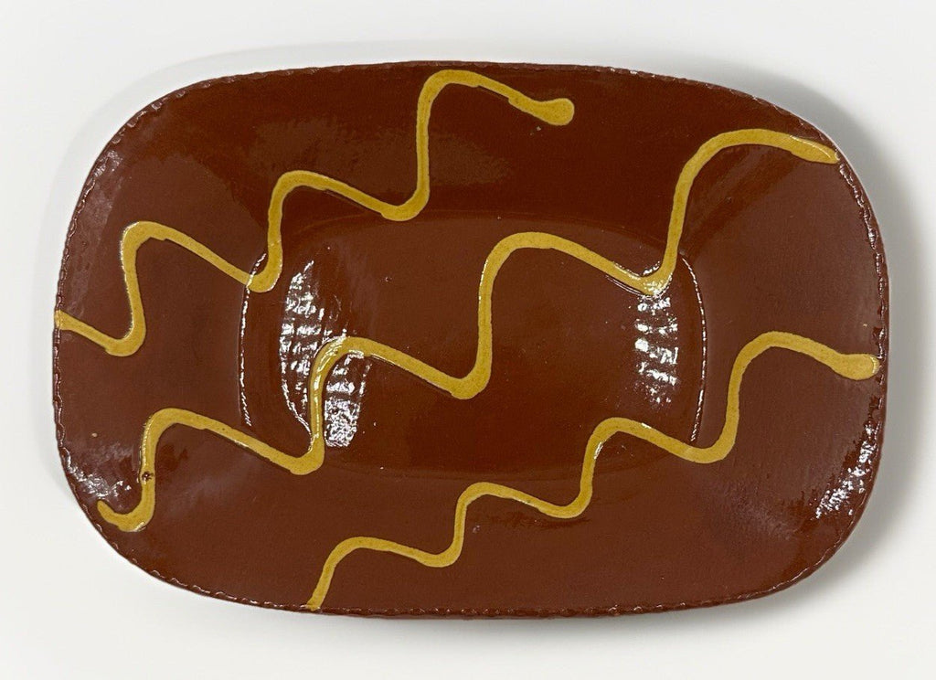 Vintage Lester Breininger Pennsylvania Redware Pottery Serving Dish Signed 1992 - AntiquesEtceteraVintage Lester Breininger Pennsylvania Redware Pottery Serving Dish Signed 1992BreiningerAntiquesEtcetera
