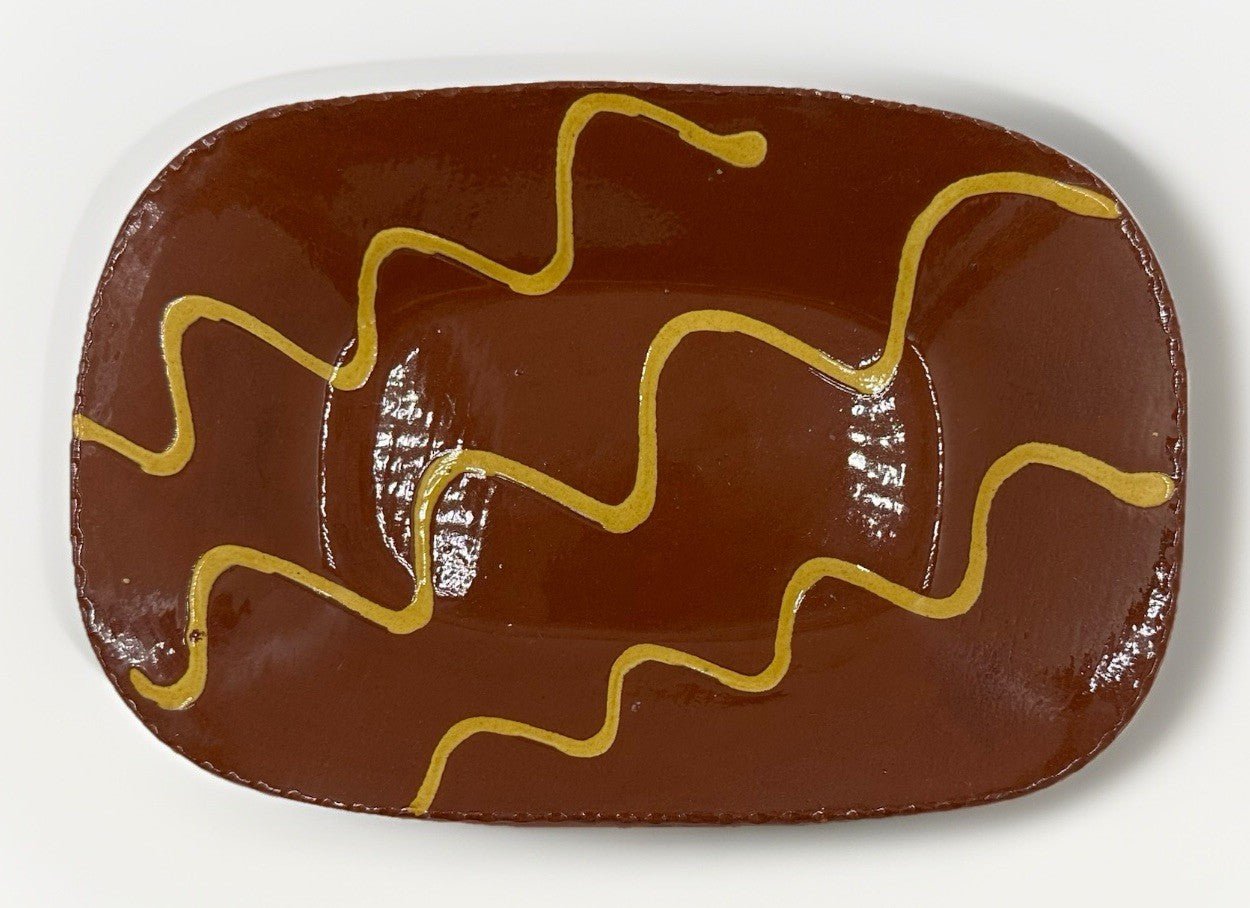 Vintage Lester Breininger Pennsylvania Redware Pottery Serving Dish Signed 1992 - AntiquesEtceteraVintage Lester Breininger Pennsylvania Redware Pottery Serving Dish Signed 1992BreiningerAntiquesEtcetera
