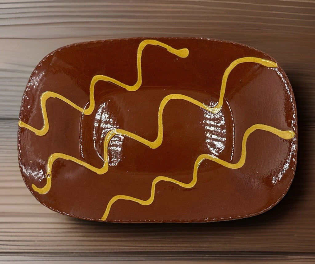 Vintage Lester Breininger Pennsylvania Redware Pottery Serving Dish Signed 1992 - AntiquesEtceteraVintage Lester Breininger Pennsylvania Redware Pottery Serving Dish Signed 1992BreiningerAntiquesEtcetera