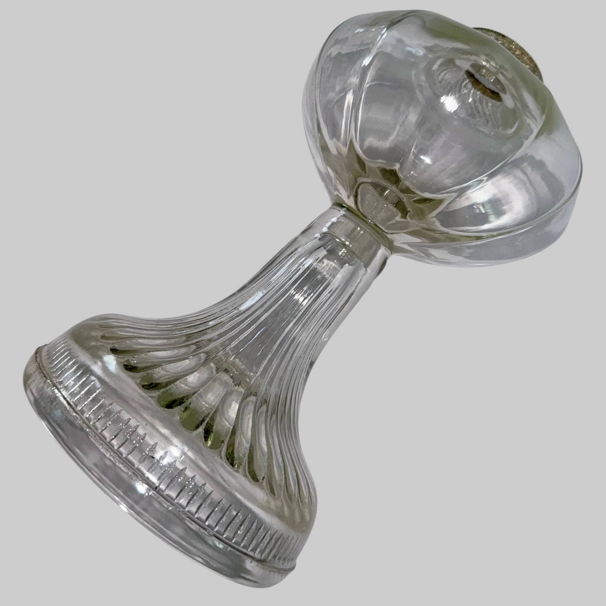 Vintage Oil or Kerosene Lamp Pretty Design with 12 - Sided Font and Vertical Prisms Base No. 2 Size - AntiquesEtceteraVintage Oil or Kerosene Lamp Pretty Design with 12 - Sided Font and Vertical Prisms Base No. 2 SizeAntique LightingAntiquesEtceteraAntiquesEtcetera