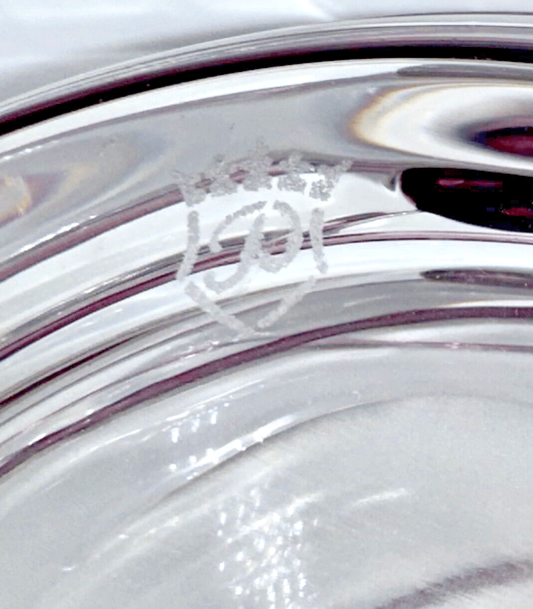 Vintage Poschinger Bavaria Art Glass Vase Crystal Clear w/ Purple Hanging Hearts - AntiquesEtceteraVintage Poschinger Bavaria Art Glass Vase Crystal Clear w/ Purple Hanging HeartsPoschingerAntiquesEtcetera