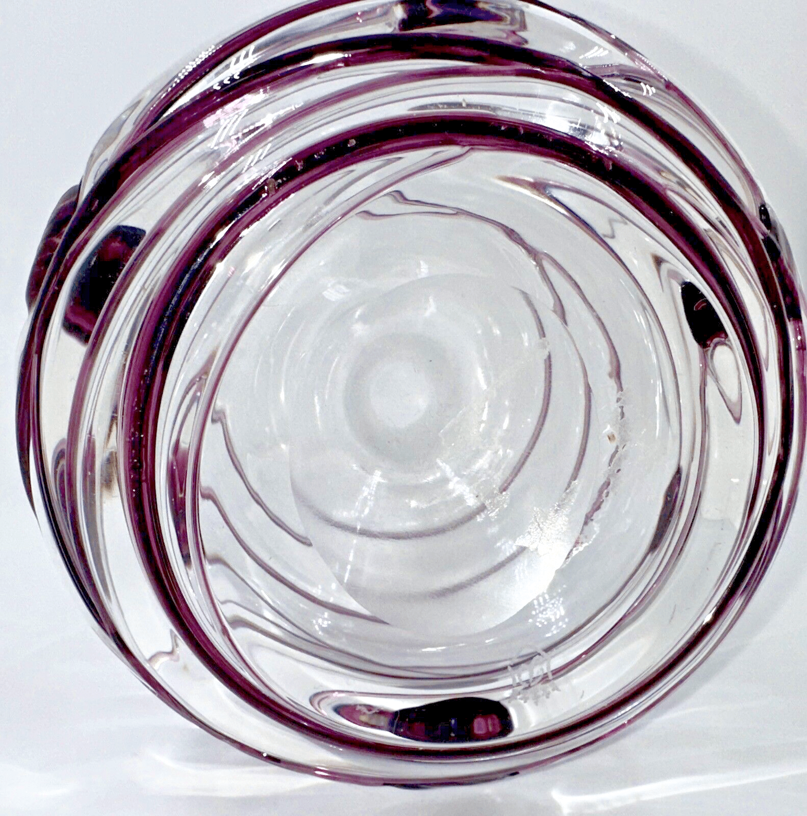 Vintage Poschinger Bavaria Art Glass Vase Crystal Clear w/ Purple Hanging Hearts - AntiquesEtceteraVintage Poschinger Bavaria Art Glass Vase Crystal Clear w/ Purple Hanging HeartsPoschingerAntiquesEtcetera