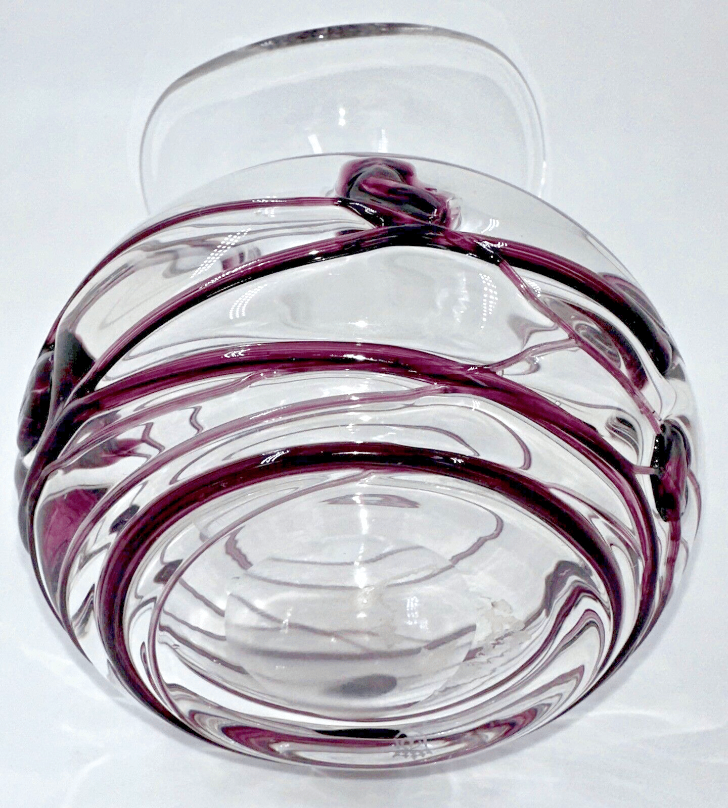 Vintage Poschinger Bavaria Art Glass Vase Crystal Clear w/ Purple Hanging Hearts - AntiquesEtceteraVintage Poschinger Bavaria Art Glass Vase Crystal Clear w/ Purple Hanging HeartsPoschingerAntiquesEtcetera
