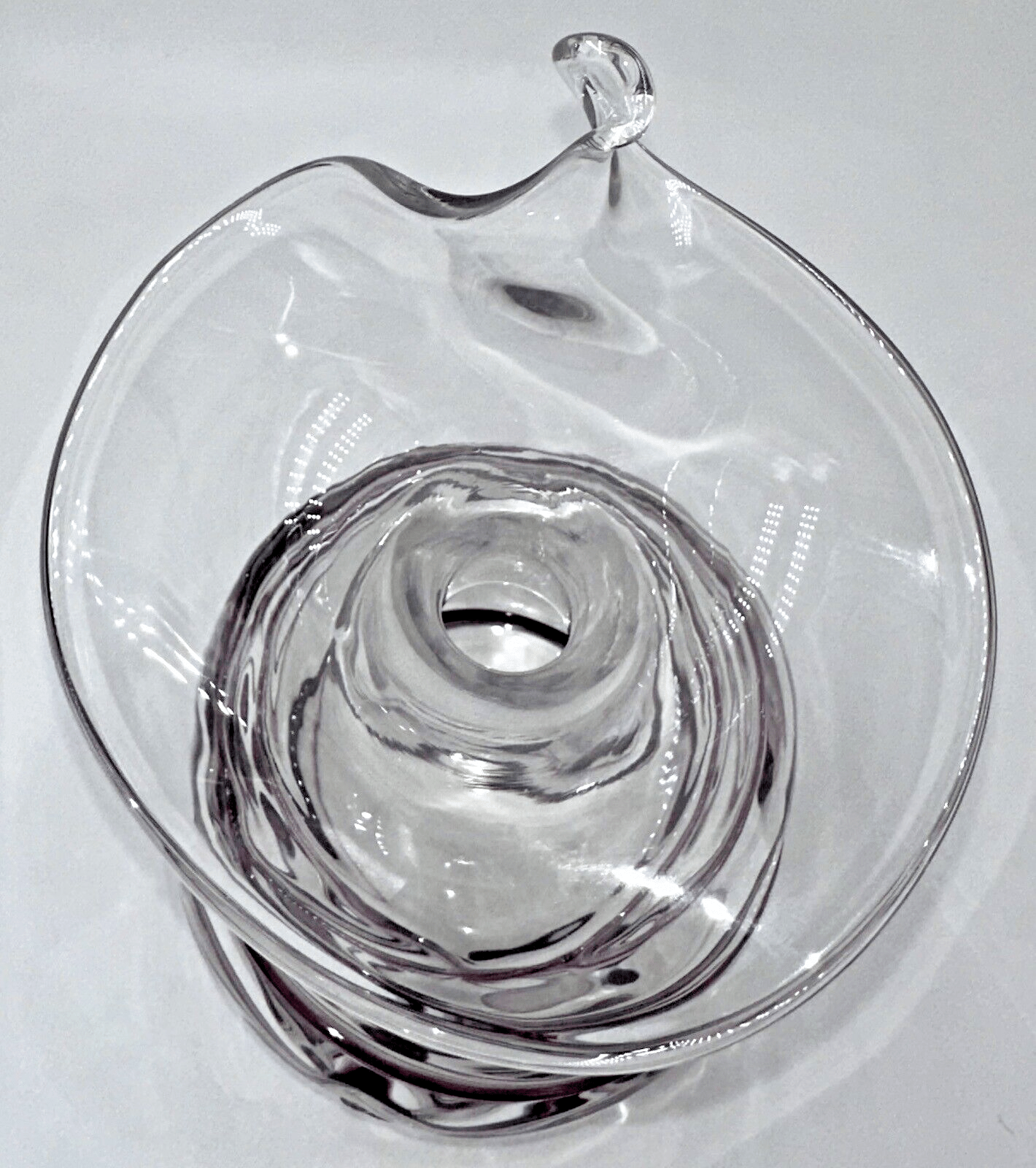 Vintage Poschinger Bavaria Art Glass Vase Crystal Clear w/ Purple Hanging Hearts - AntiquesEtceteraVintage Poschinger Bavaria Art Glass Vase Crystal Clear w/ Purple Hanging HeartsPoschingerAntiquesEtcetera
