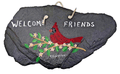 Vintage R. HOWENSTEIN Signed Painting on Slate "Welcome Friends" w/ Cardinal - AntiquesEtceteraVintage R. HOWENSTEIN Signed Painting on Slate "Welcome Friends" w/ CardinalAntiquesEtceteraAntiquesEtcetera