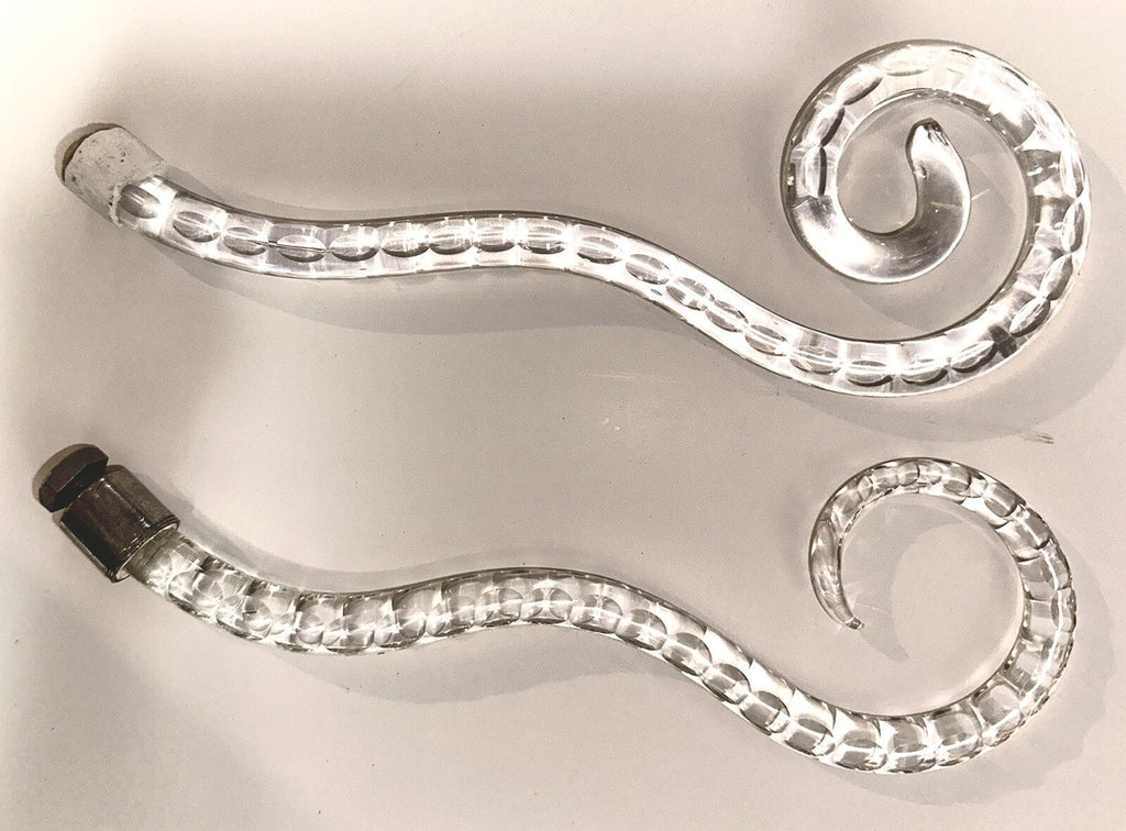 Vintage Set of 2 Lovely Cut Glass Chandelier Arm Scrolls 9" - AntiquesEtceteraVintage Set of 2 Lovely Cut Glass Chandelier Arm Scrolls 9"UnbrandedAntiquesEtcetera