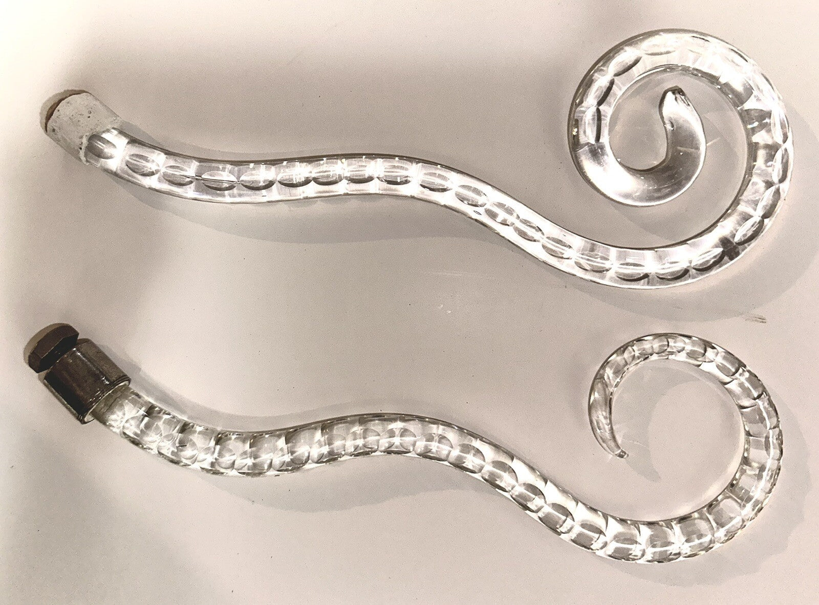 Vintage Set of 2 Lovely Cut Glass Chandelier Arm Scrolls 9" - AntiquesEtceteraVintage Set of 2 Lovely Cut Glass Chandelier Arm Scrolls 9"UnbrandedAntiquesEtcetera