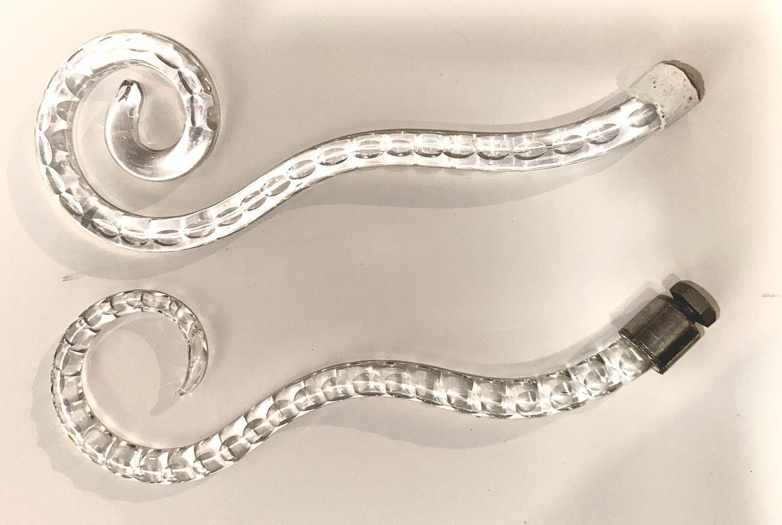 Vintage Set of 2 Lovely Cut Glass Chandelier Arm Scrolls 9" - AntiquesEtceteraVintage Set of 2 Lovely Cut Glass Chandelier Arm Scrolls 9"UnbrandedAntiquesEtcetera