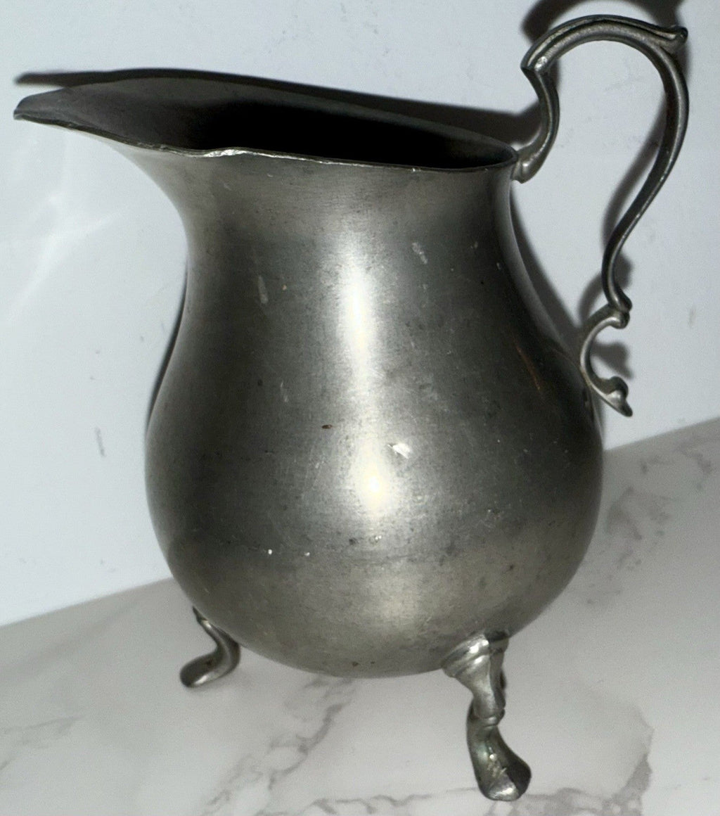 Vtg Antique 3 - Footed Pewter Creamer National Pewter Bern IN. Danforth Collection - AntiquesEtceteraVtg Antique 3 - Footed Pewter Creamer National Pewter Bern IN. Danforth CollectionNational Pewter of Bern, IndianaAntiquesEtcetera