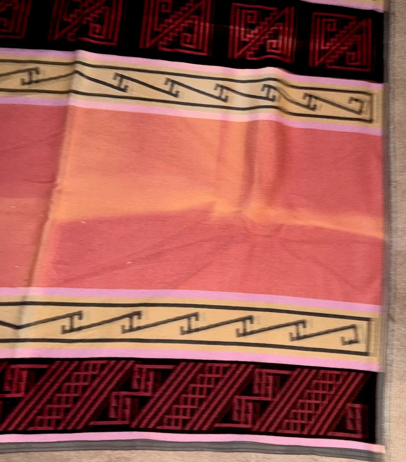 Vtg Wool Rug / Blanket Native American Style Vibrant Geometric 66 x 81 Banded - AntiquesEtceteraVtg Wool Rug / Blanket Native American Style Vibrant Geometric 66 x 81 BandedHandmadeAntiquesEtcetera
