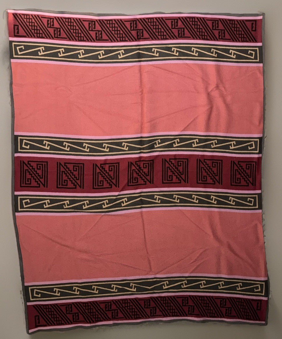 Vtg Wool Rug / Blanket Native American Style Vibrant Geometric 66 x 81 Banded - AntiquesEtceteraVtg Wool Rug / Blanket Native American Style Vibrant Geometric 66 x 81 BandedHandmadeAntiquesEtcetera
