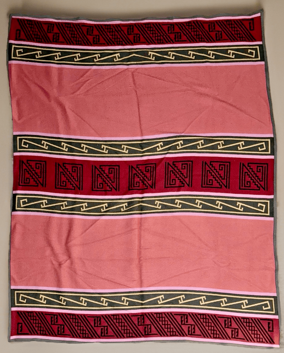 Vtg Wool Rug / Blanket Native American Style Vibrant Geometric 66 x 81 Banded - AntiquesEtceteraVtg Wool Rug / Blanket Native American Style Vibrant Geometric 66 x 81 BandedHandmadeAntiquesEtcetera