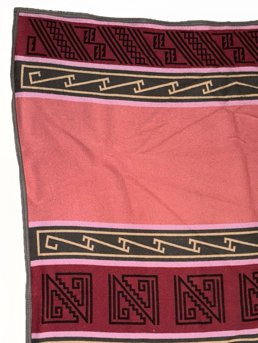Vtg Wool Rug / Blanket Native American Style Vibrant Geometric 66 x 81 Banded - AntiquesEtceteraVtg Wool Rug / Blanket Native American Style Vibrant Geometric 66 x 81 BandedHandmadeAntiquesEtcetera