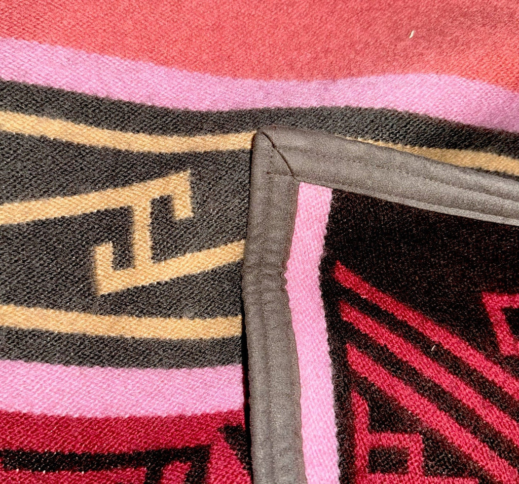 Vtg Wool Rug / Blanket Native American Style Vibrant Geometric 66 x 81 Banded - AntiquesEtceteraVtg Wool Rug / Blanket Native American Style Vibrant Geometric 66 x 81 BandedHandmadeAntiquesEtcetera