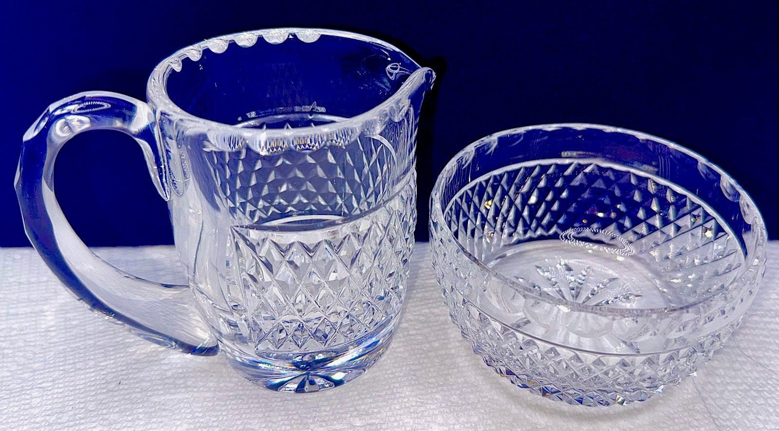 Waterford Crystal Creamer and Open Sugar Set from Collection Vintage - AntiquesEtceteraWaterford Crystal Creamer and Open Sugar Set from Collection VintageWaterfordAntiquesEtcetera