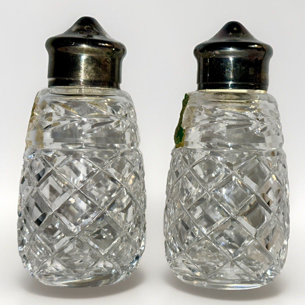 Waterford Crystal Glandore Salt & Pepper Shaker Set with EPNS Silver - Plated Lids - AntiquesEtceteraWaterford Crystal Glandore Salt & Pepper Shaker Set with EPNS Silver - Plated LidsWaterfordAntiquesEtcetera
