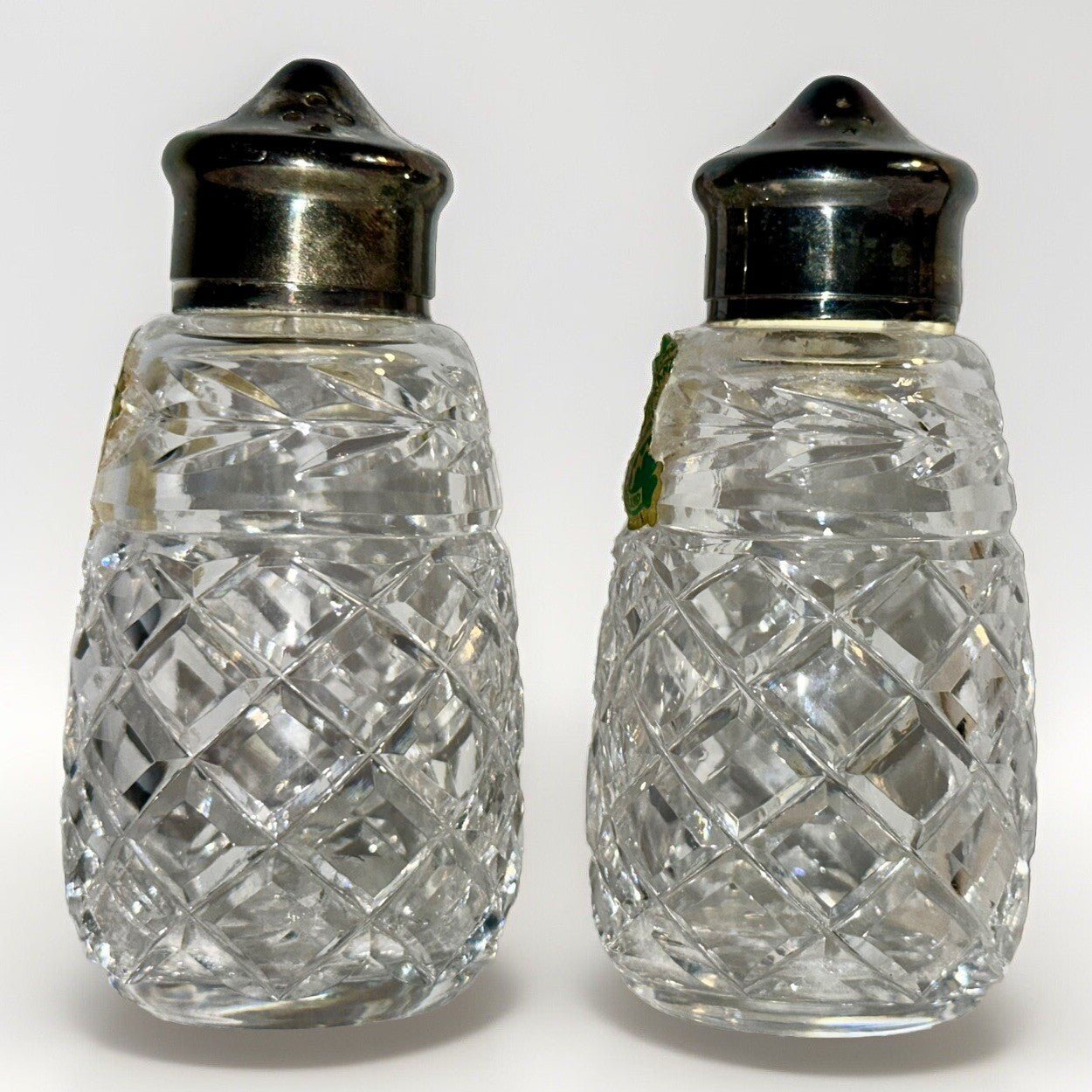 Waterford Crystal Glandore Salt & Pepper Shaker Set with EPNS Silver - Plated Lids - AntiquesEtceteraWaterford Crystal Glandore Salt & Pepper Shaker Set with EPNS Silver - Plated LidsWaterfordAntiquesEtcetera