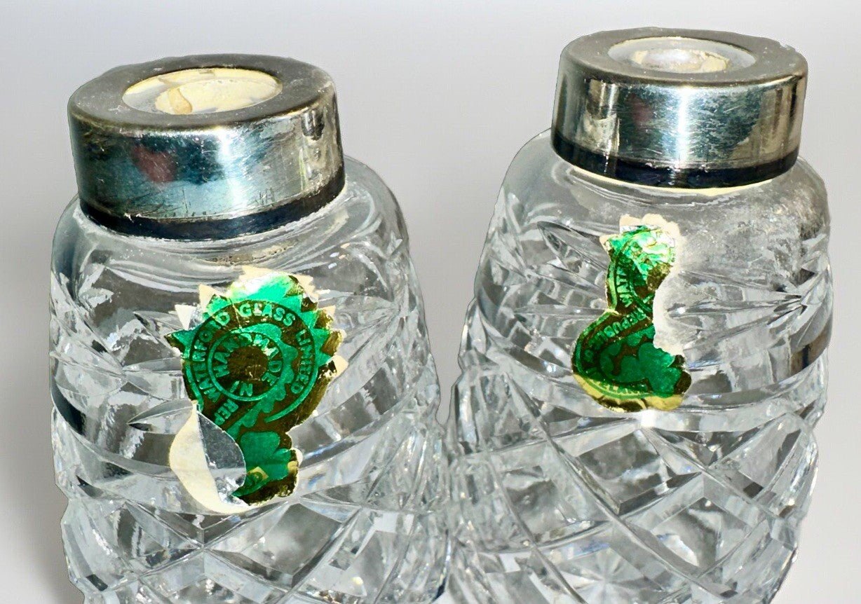 Waterford Crystal Glandore Salt & Pepper Shaker Set with EPNS Silver - Plated Lids - AntiquesEtceteraWaterford Crystal Glandore Salt & Pepper Shaker Set with EPNS Silver - Plated LidsWaterfordAntiquesEtcetera