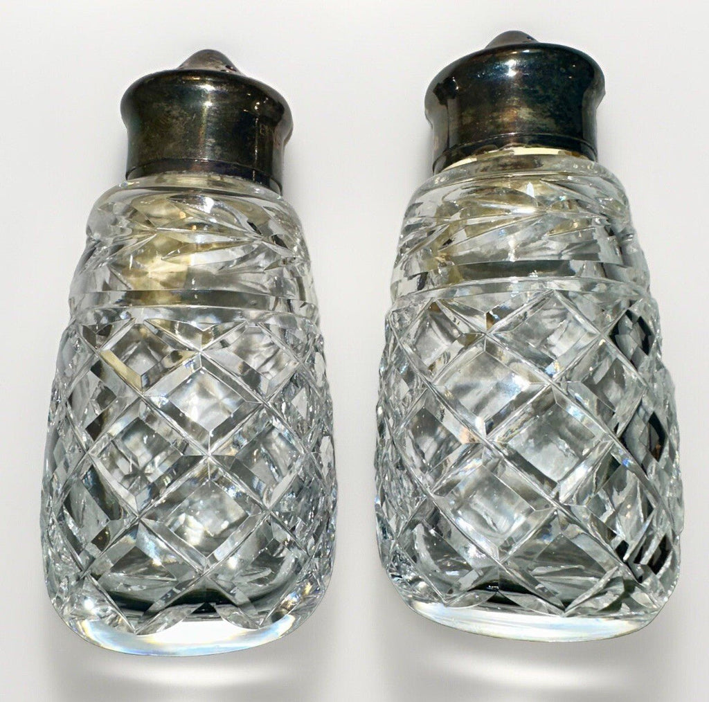 Waterford Crystal Glandore Salt & Pepper Shaker Set with EPNS Silver - Plated Lids - AntiquesEtceteraWaterford Crystal Glandore Salt & Pepper Shaker Set with EPNS Silver - Plated LidsWaterfordAntiquesEtcetera
