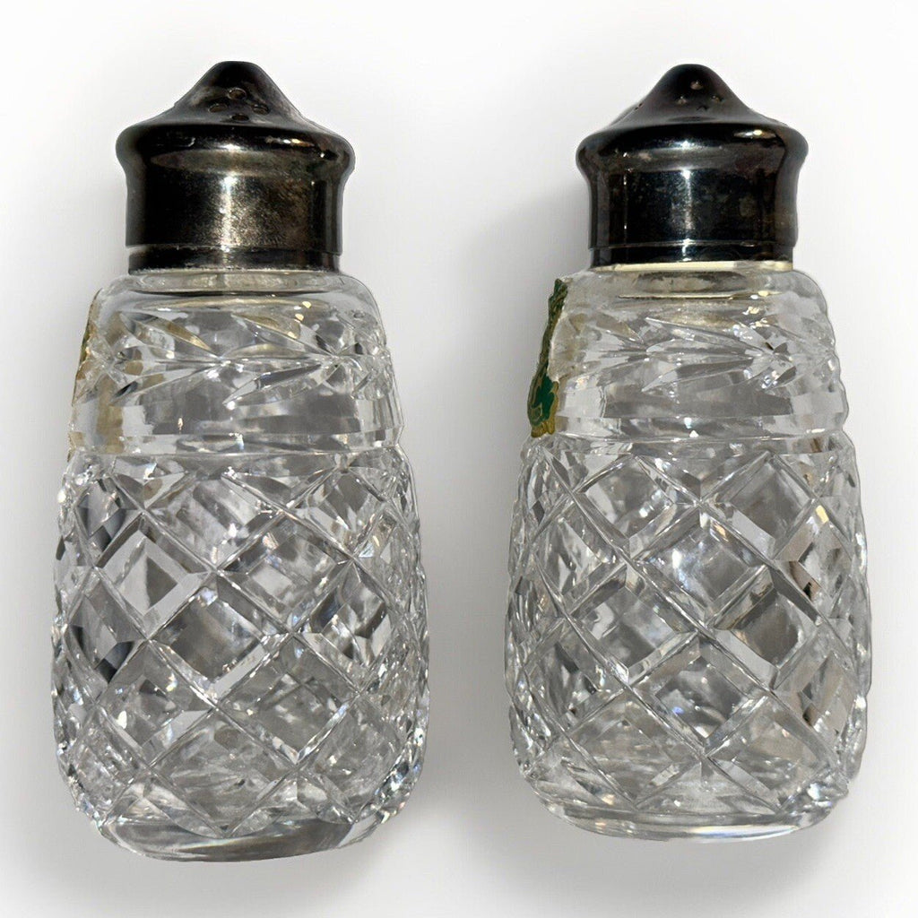 Waterford Crystal Glandore Salt & Pepper Shaker Set with EPNS Silver - Plated Lids - AntiquesEtceteraWaterford Crystal Glandore Salt & Pepper Shaker Set with EPNS Silver - Plated LidsWaterfordAntiquesEtcetera