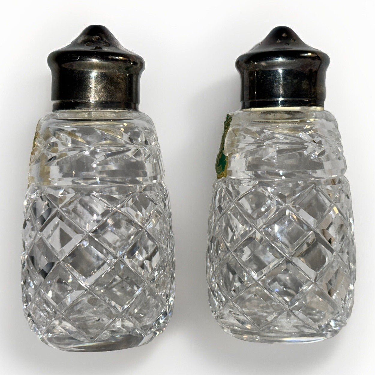 Waterford Crystal Glandore Salt & Pepper Shaker Set with EPNS Silver - Plated Lids - AntiquesEtceteraWaterford Crystal Glandore Salt & Pepper Shaker Set with EPNS Silver - Plated LidsWaterfordAntiquesEtcetera