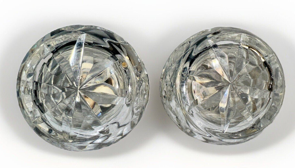Waterford Crystal Glandore Salt & Pepper Shaker Set with EPNS Silver - Plated Lids - AntiquesEtceteraWaterford Crystal Glandore Salt & Pepper Shaker Set with EPNS Silver - Plated LidsWaterfordAntiquesEtcetera