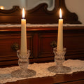 Waterford Crystal Taper Candlestick Holders 3 1/2” Blarney Motif VintageAntiquesEtcetera