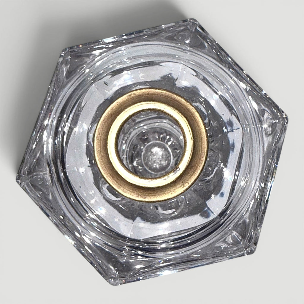 Whale Oil Fluid Stand Lamp Pressed Flint Glass - Flared Base / Ring and Oval MotifAntiquesEtcetera