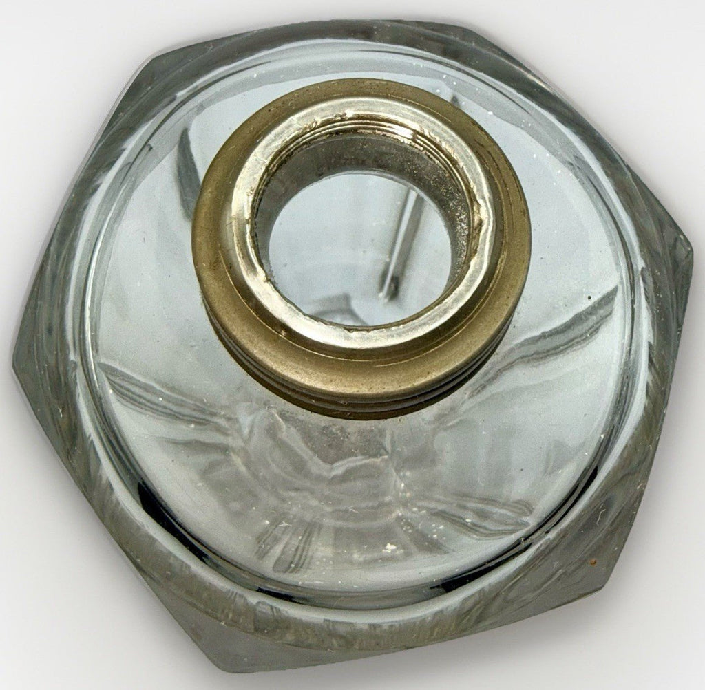 Whale Oil Kerosene Lamp Antique Hexagonal Glass Dome Top No. 1 Pewter Collar - AntiquesEtceteraWhale Oil Kerosene Lamp Antique Hexagonal Glass Dome Top No. 1 Pewter CollarAntiqueAntiquesEtcetera