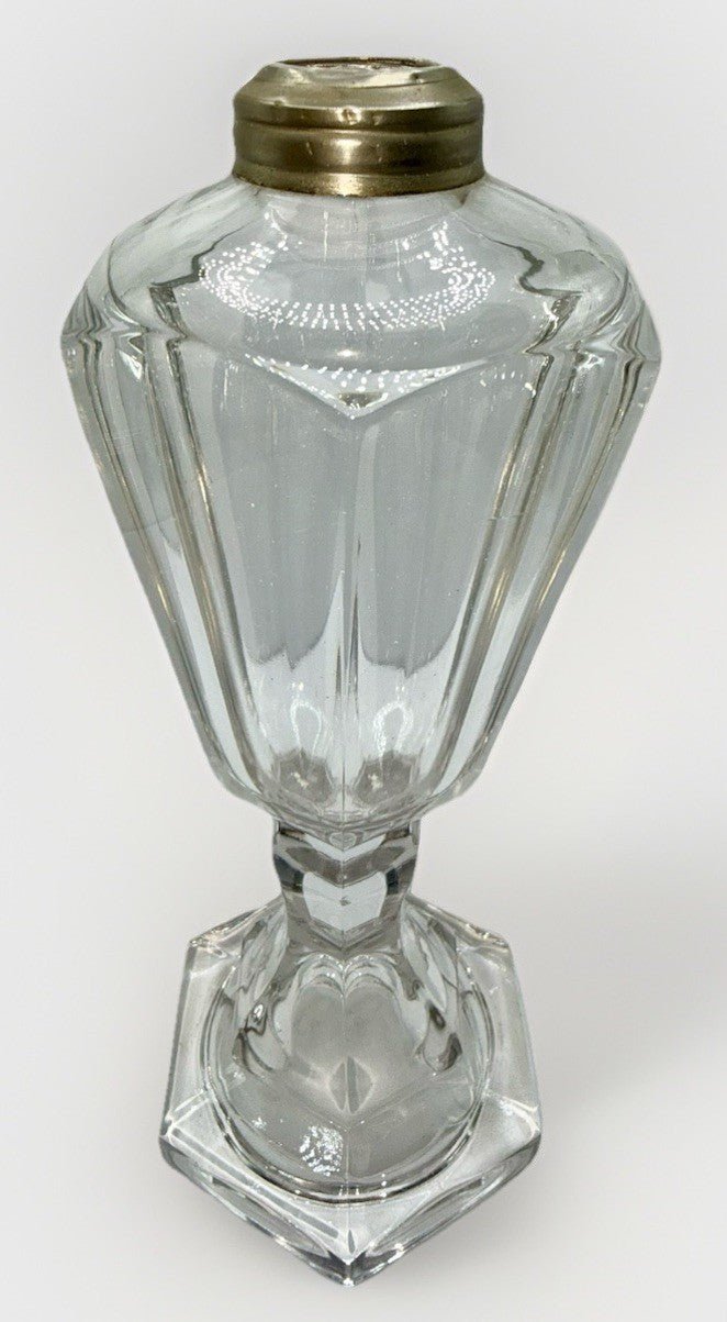 Whale Oil Kerosene Lamp Antique Hexagonal Glass Dome Top No. 1 Pewter Collar - AntiquesEtceteraWhale Oil Kerosene Lamp Antique Hexagonal Glass Dome Top No. 1 Pewter CollarAntiqueAntiquesEtcetera