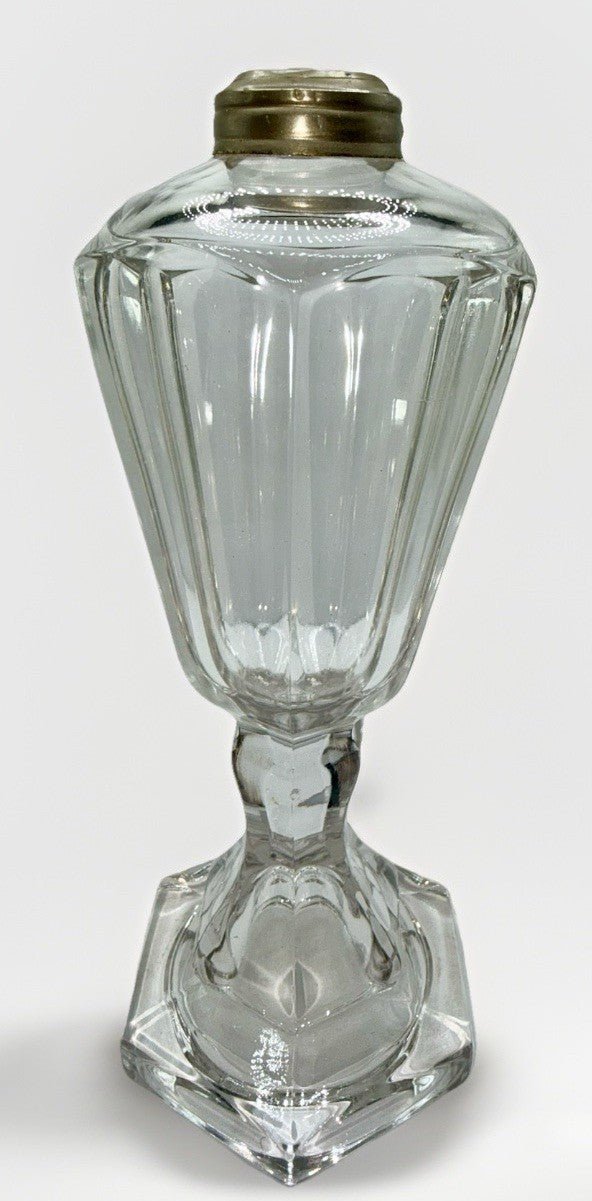 Whale Oil Kerosene Lamp Antique Hexagonal Glass Dome Top No. 1 Pewter Collar - AntiquesEtceteraWhale Oil Kerosene Lamp Antique Hexagonal Glass Dome Top No. 1 Pewter CollarAntiqueAntiquesEtcetera