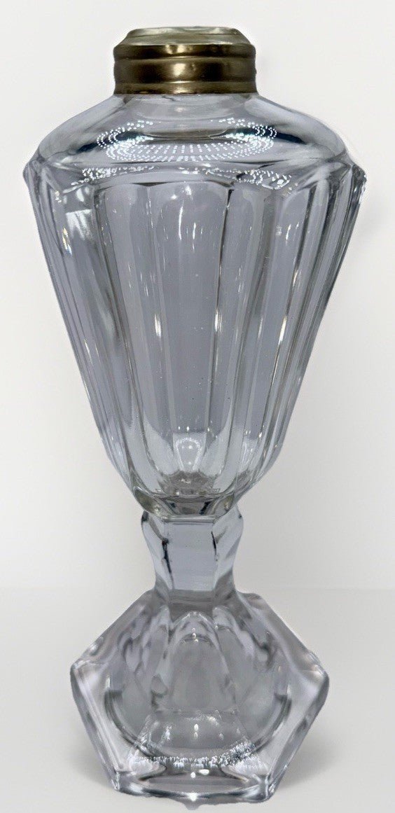 Whale Oil Kerosene Lamp Antique Hexagonal Glass Dome Top No. 1 Pewter Collar - AntiquesEtceteraWhale Oil Kerosene Lamp Antique Hexagonal Glass Dome Top No. 1 Pewter CollarAntiqueAntiquesEtcetera