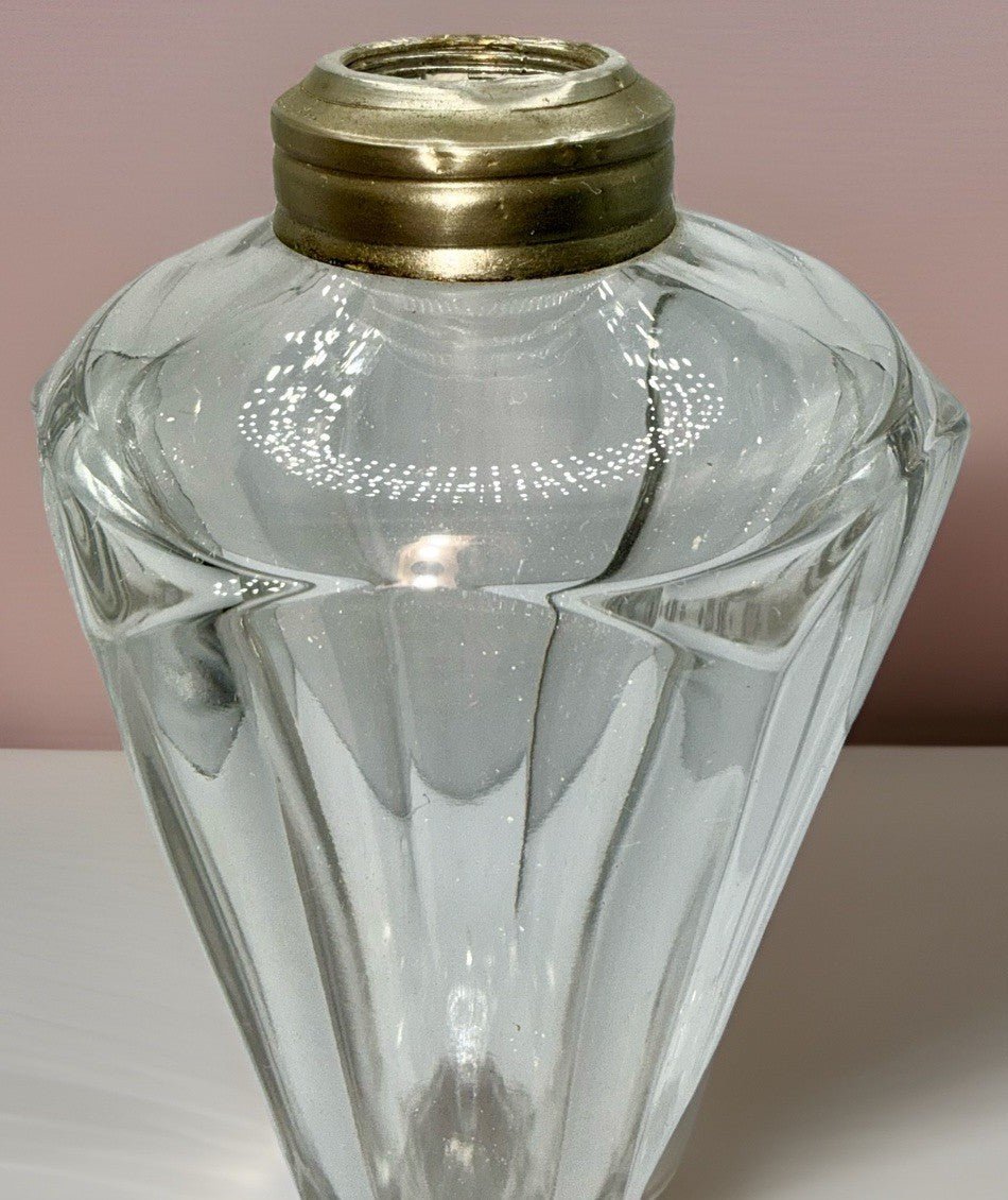 Whale Oil Kerosene Lamp Antique Hexagonal Glass Dome Top No. 1 Pewter Collar - AntiquesEtceteraWhale Oil Kerosene Lamp Antique Hexagonal Glass Dome Top No. 1 Pewter CollarAntiqueAntiquesEtcetera