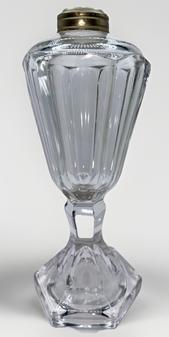 Whale Oil Kerosene Lamp Antique Hexagonal Glass Dome Top No. 1 Pewter Collar - AntiquesEtceteraWhale Oil Kerosene Lamp Antique Hexagonal Glass Dome Top No. 1 Pewter CollarAntiqueAntiquesEtcetera