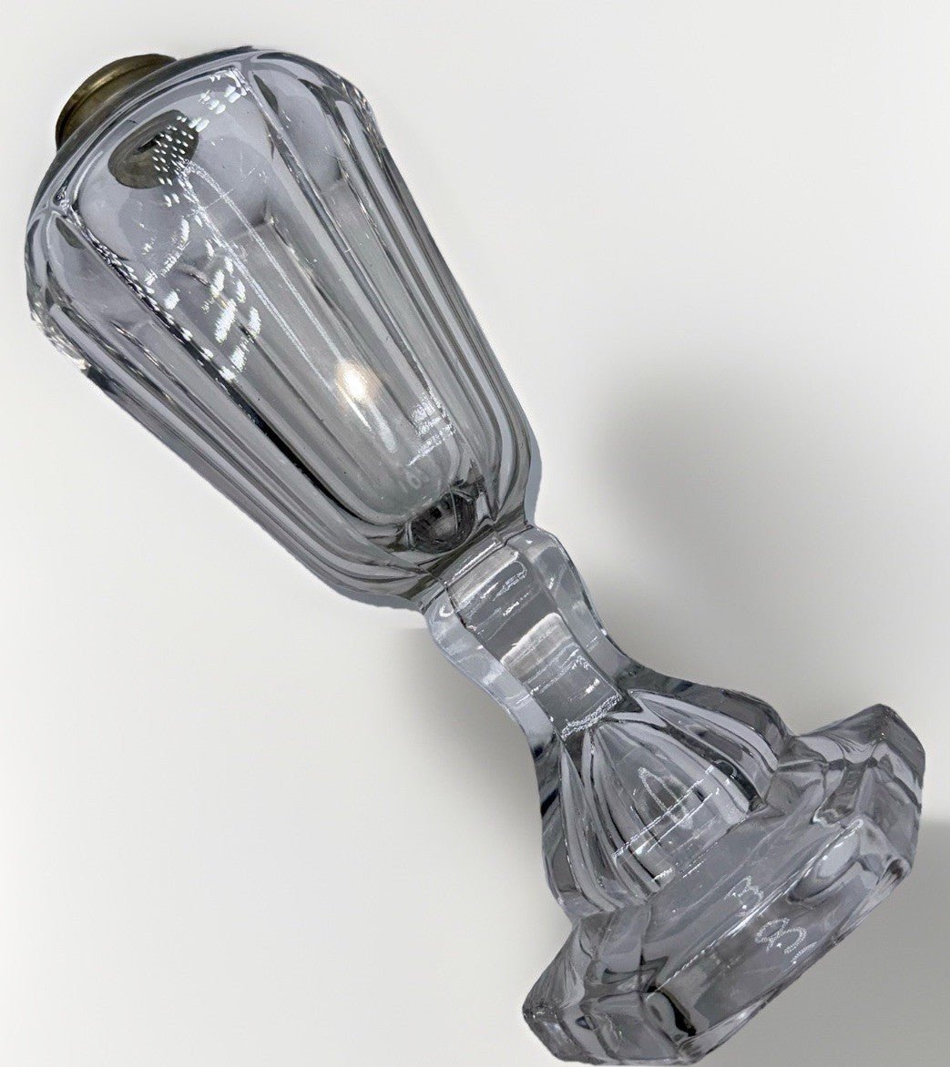 Whale Oil Kerosene Lamp Antique Hexagonal Glass Dome Top No. 1 Pewter Collar - AntiquesEtceteraWhale Oil Kerosene Lamp Antique Hexagonal Glass Dome Top No. 1 Pewter CollarAntiqueAntiquesEtcetera