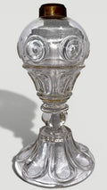 Whale Oil Pressed Glass Lamp Ring and Oval Pattern Victorian EraAntiquesEtcetera