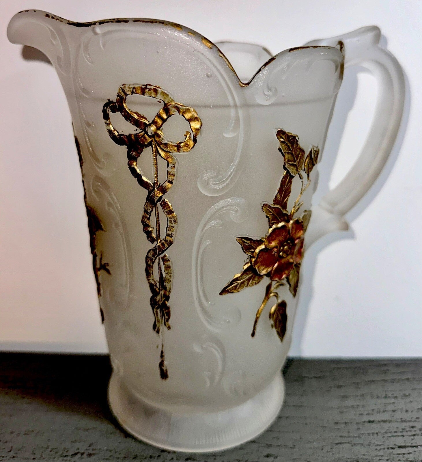 Wild Rose & Bowknot Sultan OMN Pitcher Antique McKee Minnesota Glass Museum - AntiquesEtceteraWild Rose & Bowknot Sultan OMN Pitcher Antique McKee Minnesota Glass MuseumAntiquesEtceteraAntiquesEtcetera