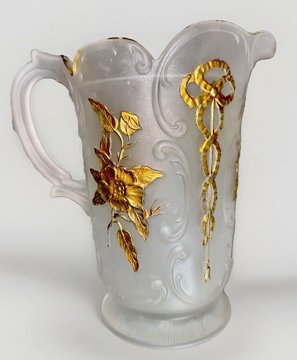 Wild Rose & Bowknot Sultan OMN Pitcher Antique McKee Minnesota Glass Museum - AntiquesEtceteraWild Rose & Bowknot Sultan OMN Pitcher Antique McKee Minnesota Glass MuseumAntiquesEtceteraAntiquesEtcetera